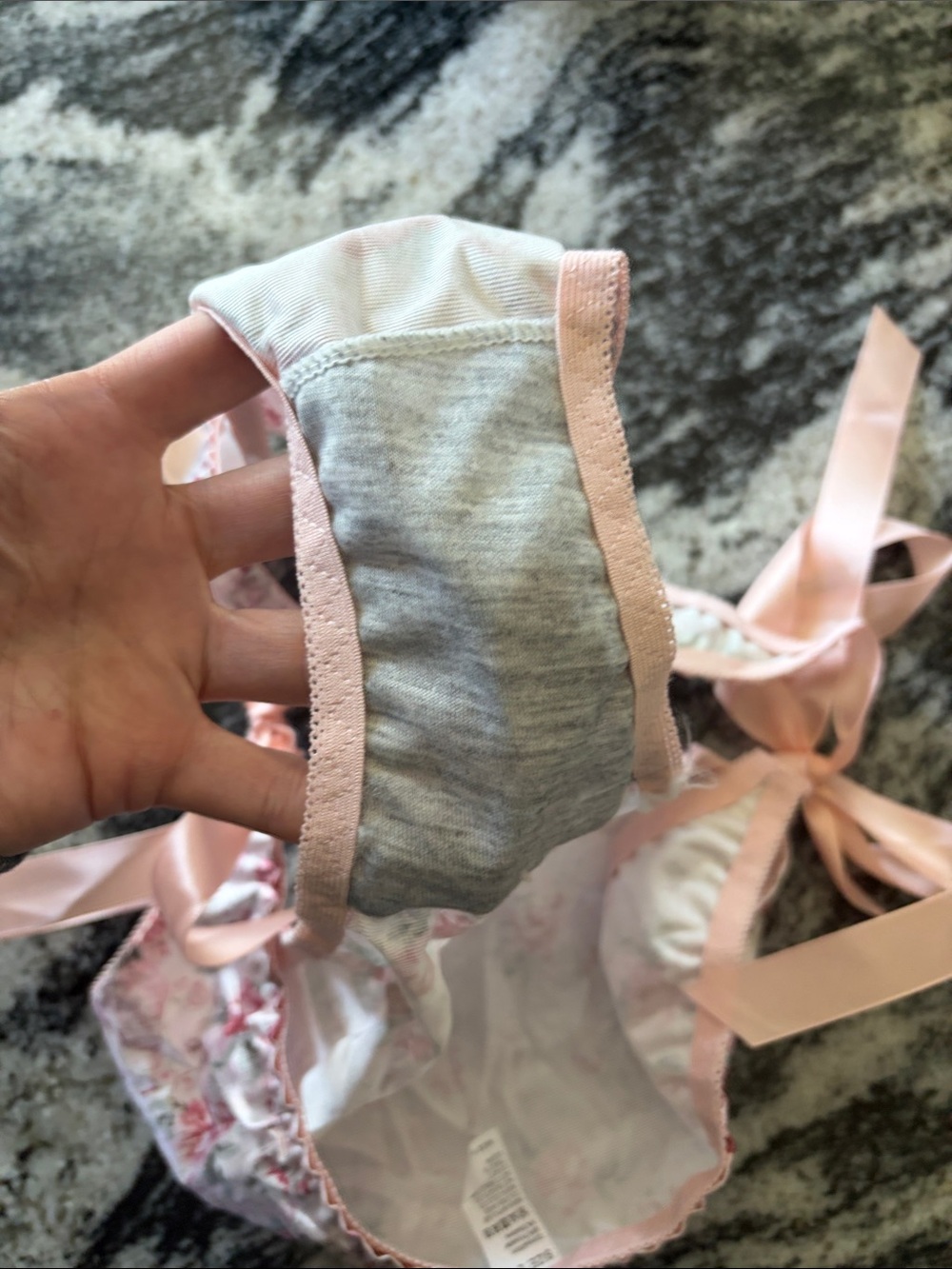 New Floral Satin Side-Tie Panties Pink/Rose Large - Picture 7 of 7